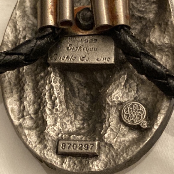 1989 Southwestern Cowboy Bull Skull Blk Red Silver Tone w/Metal Tipped Bolo Tie - Picture 3 of 4